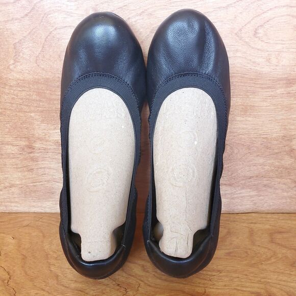 Lands End Ballet Flats Womens Size 7 B (Medium) Black  Leather Slip On Shoes - Picture 3 of 15
